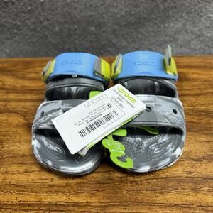 Crocs Shoes Kids C13 Grey Tie Dye Classic All Terrain Marbled Sandals Unisex